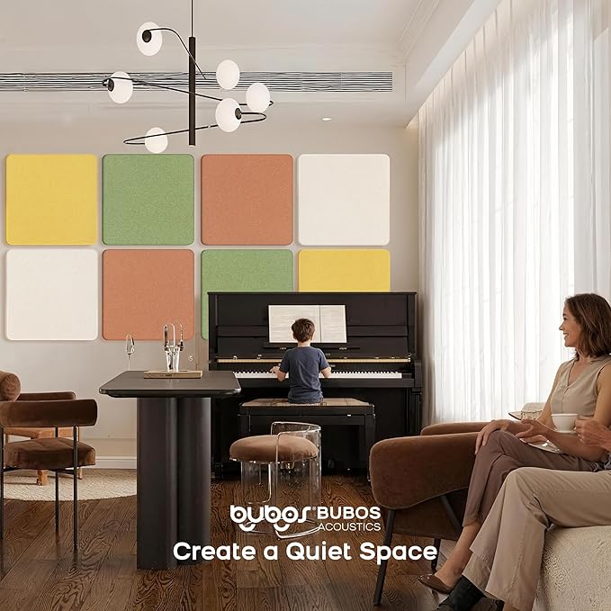 BUBOS 4 PCS Acoustic Panels, Fabric Soundproof Wall Panels, Self-adhesive Sound - Image 6