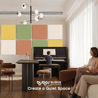 BUBOS 4 PCS Acoustic Panels, Fabric Soundproof Wall Panels, Self-adhesive Sound - Image 6