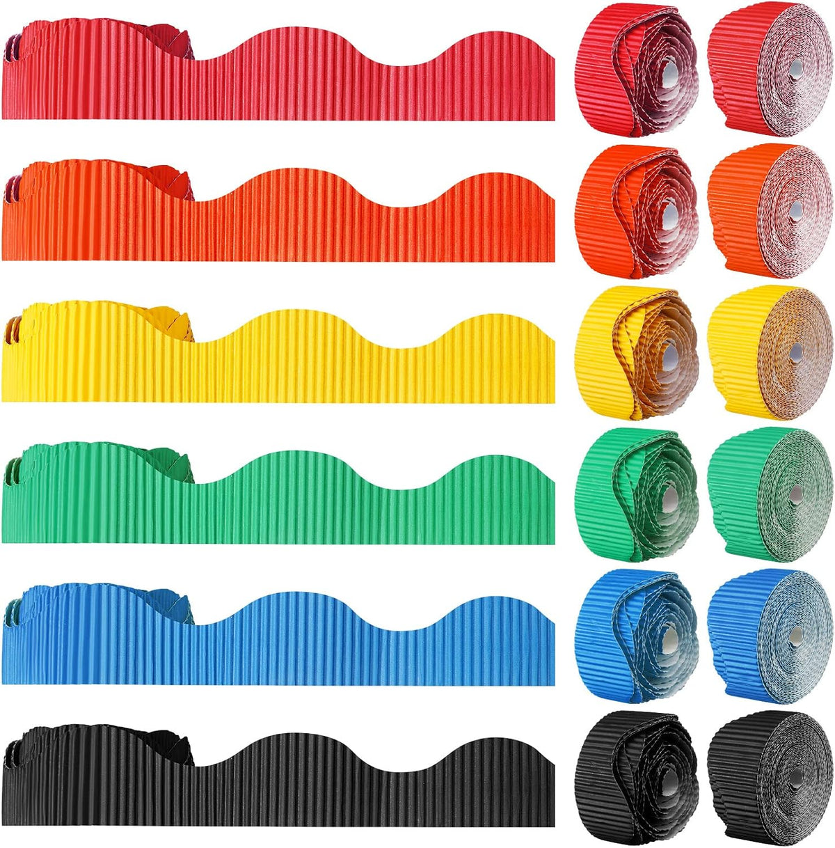 Harloon 6 Pcs 300ft Bulletin Board Borders Bulk Classroom Scalloped Borders P...