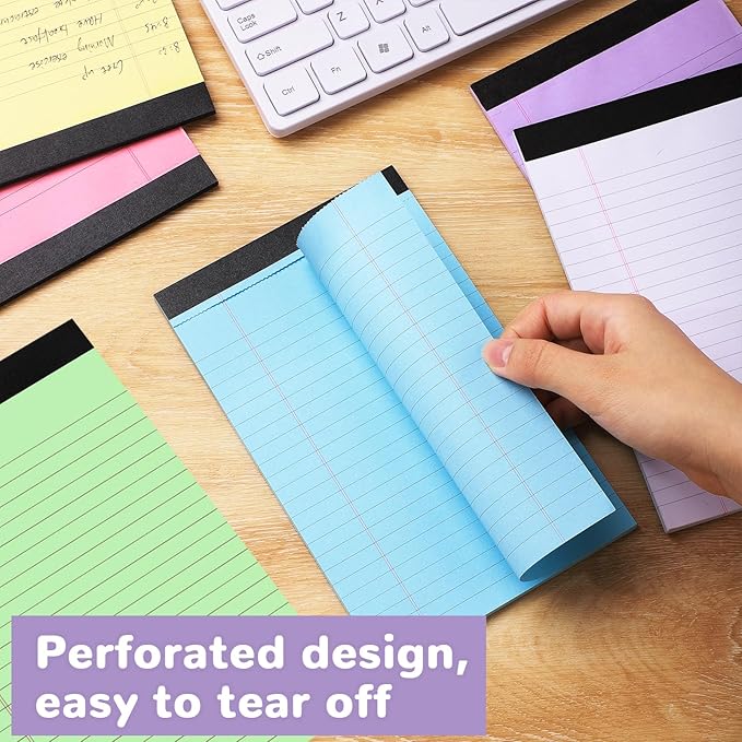 Thboxes 12 Packs Legal Pads 5x8, Totally 360 Sheets Colored Legal Pads 5x8 - Image 4
