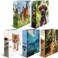 Herma Folder A4 Animal Motifs Set, 10 Pieces, 7 cm Wide, Children's Ring Binder with Animal Motif, Colourful Lever Arch File with Inner Print for Boys and Girls