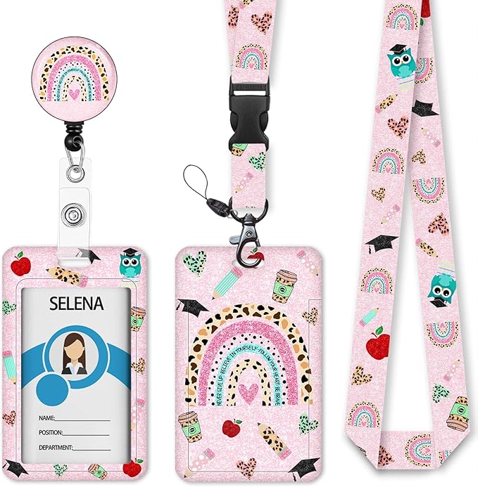 Teacher Life Lanyards for ID Badges Name Tags ID Card Holder, ID Badge Holder by Mcapirivo