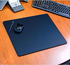 Dacasso 17" x 14" Navy Blue Leatherette Luxury Conference Table Pad - Image 4