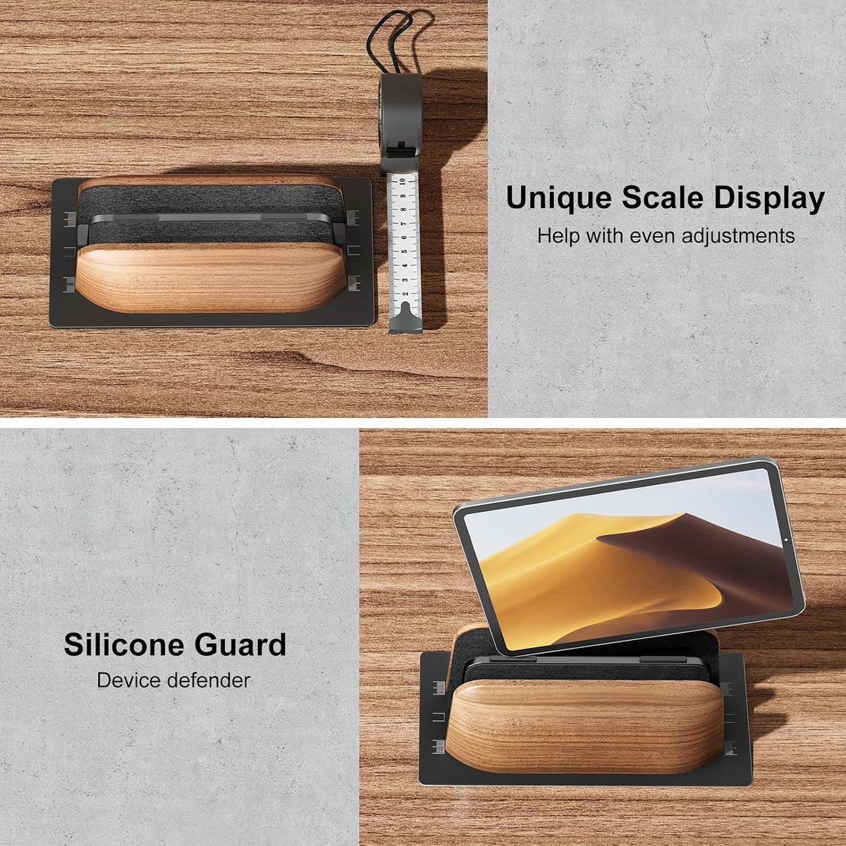 UPERGO Vertical Laptop Stand, Walnut Headphone Stand for Desk