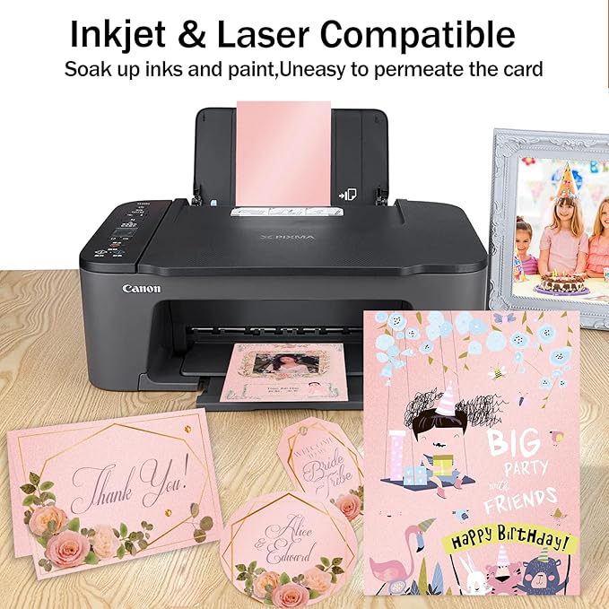 100 Sheets Pink Shimmer Cardstock 8.5 x 11 Iridescent Paper, Goefun 80lb Card - Image 4