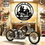Custom Motorcycle Couple Metal Signs Personalized Couple Name Sign Motorbikes - Image 8