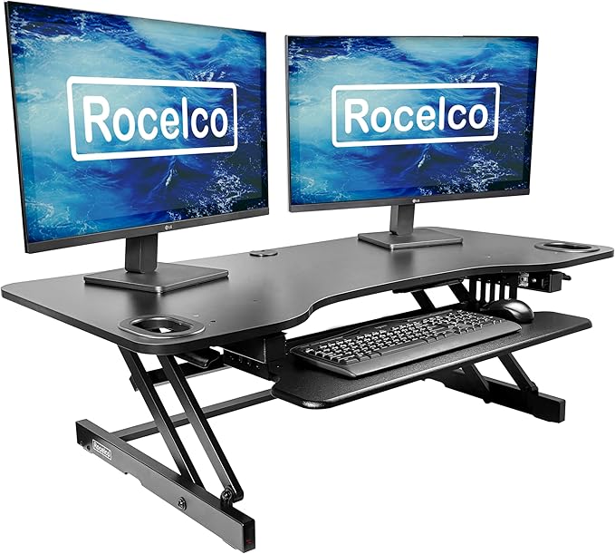 Rocelco 45" Height Adjustable Standing Desk Converter by Rocelco