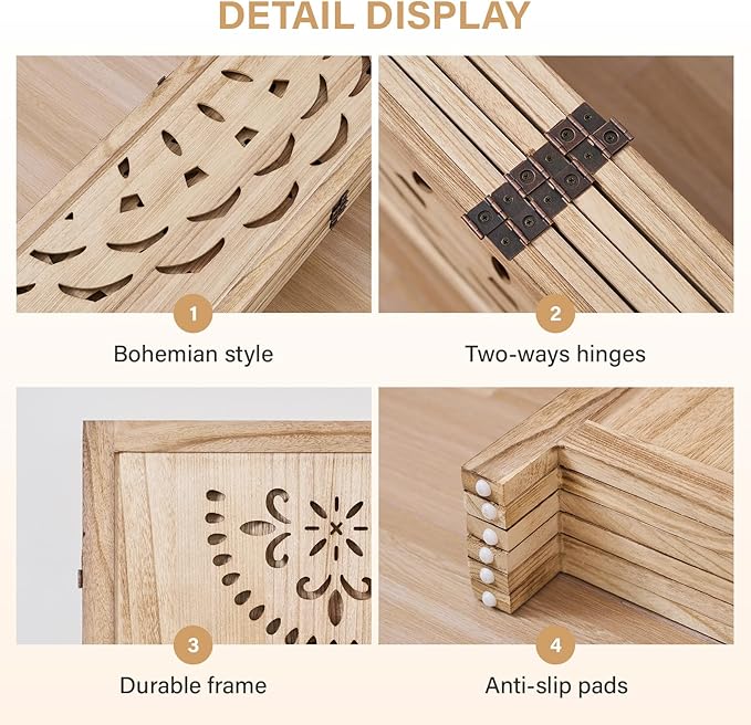 66.9Inch Wooden Room Partition - Image 4