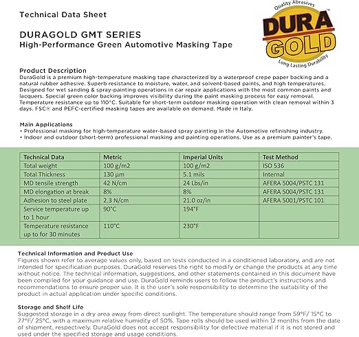 Dura-Gold Green Automotive Masking Tape 3/4 Inch, 4 Rolls - Image 6