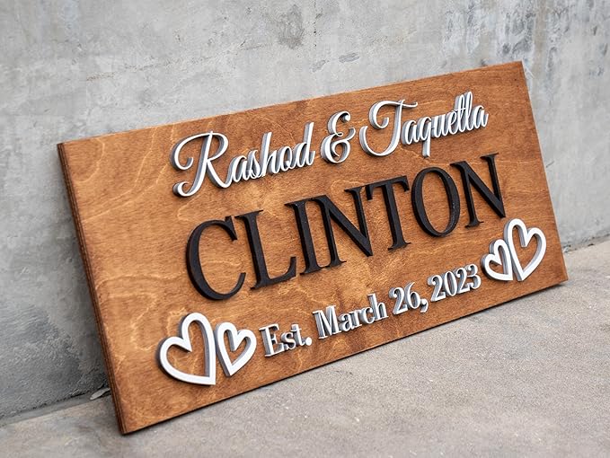 Custom Family Name Sign | Personalized Wooden Wedding Gift | Rustic Last Name - Image 7