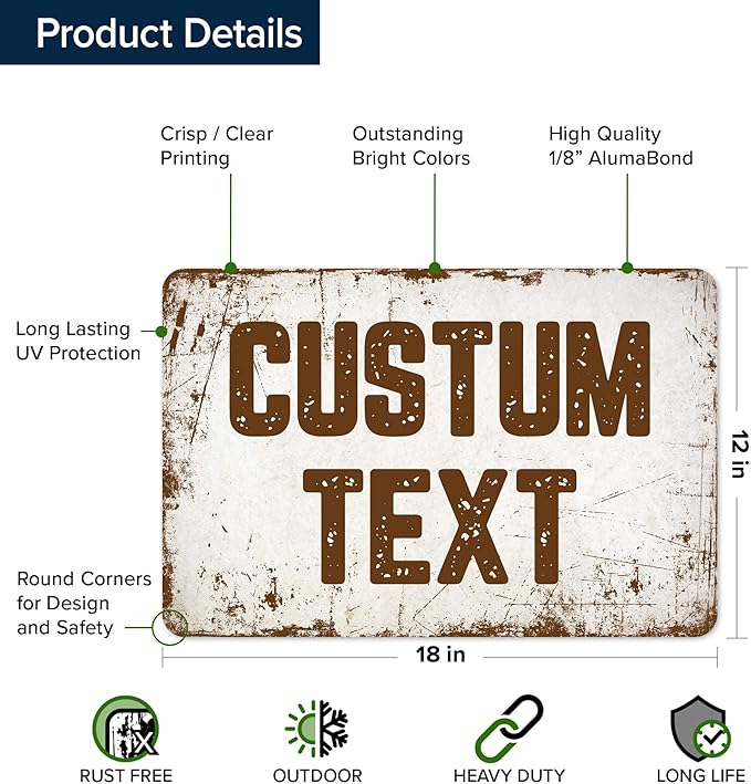 Custom Sign, Custom Street Sign, 11 Font Colors, 13 Font Styles, 4 Hole Options - Image 6