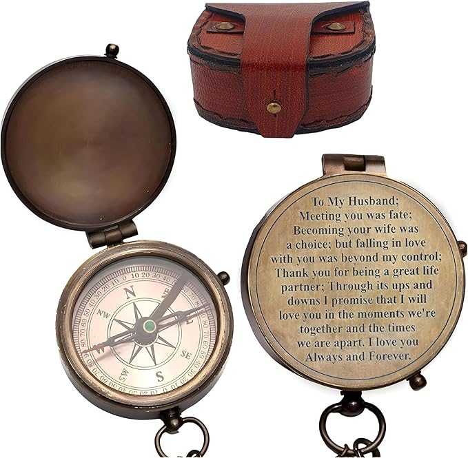 Engraved Compass, Gift for Husband, Anniversary, Wedding Gift for Him, Long - Image 4