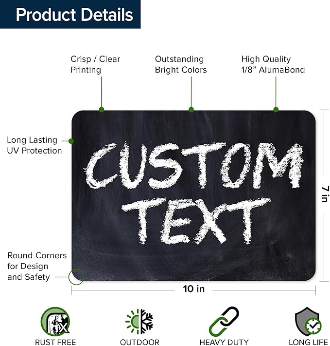Custom Sign, Custom Street Sign, 11 Font Colors, 13 Font Styles, 4 Hole Options - Image 6