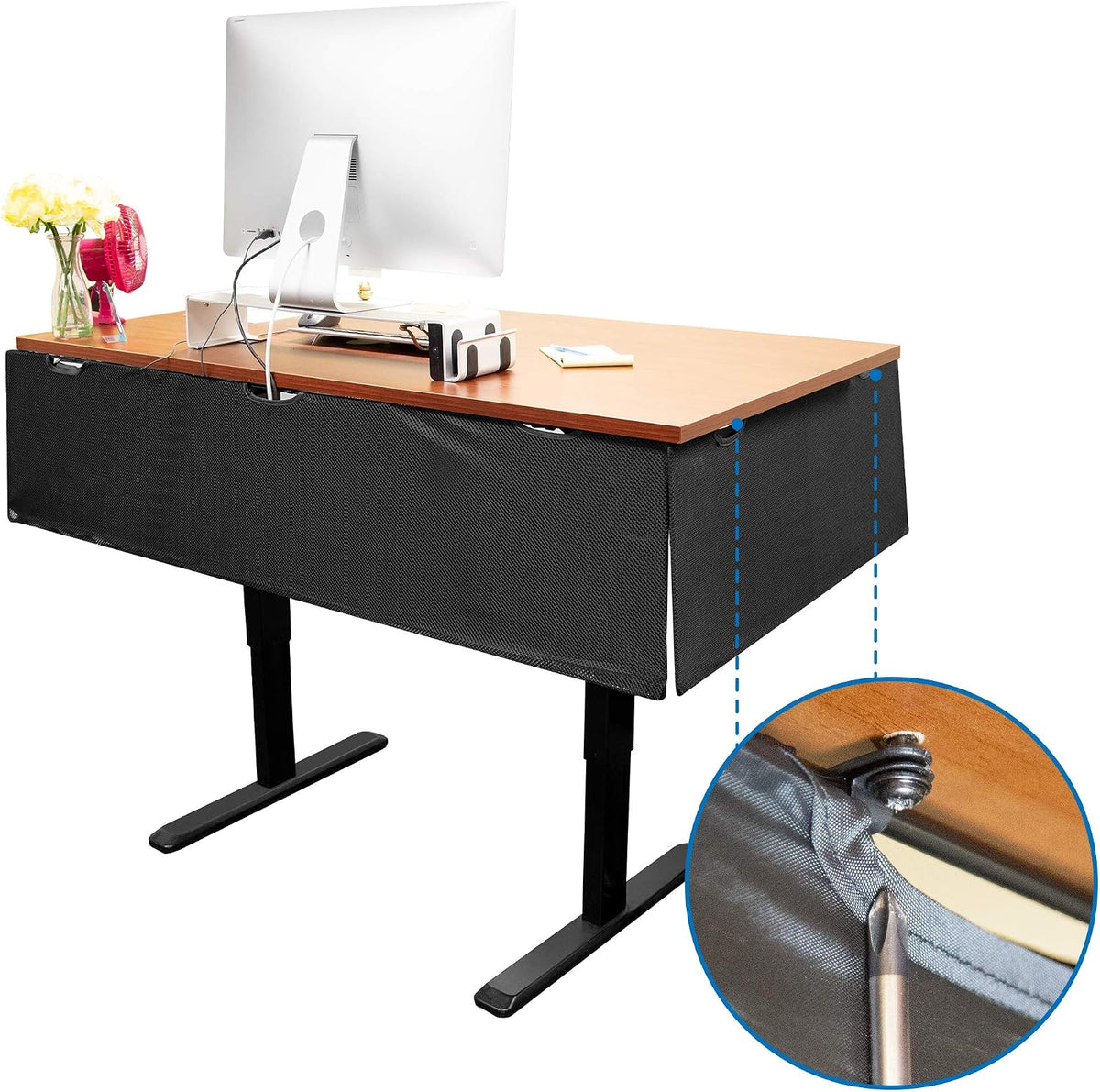 Mount-It! Under Desk Privacy Panel for Sit Stand Workstations [41 Inches Wide...