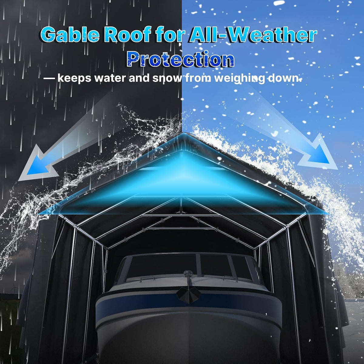 advance outdoor 10x15 ft garage shelter steel metal, close-up detail