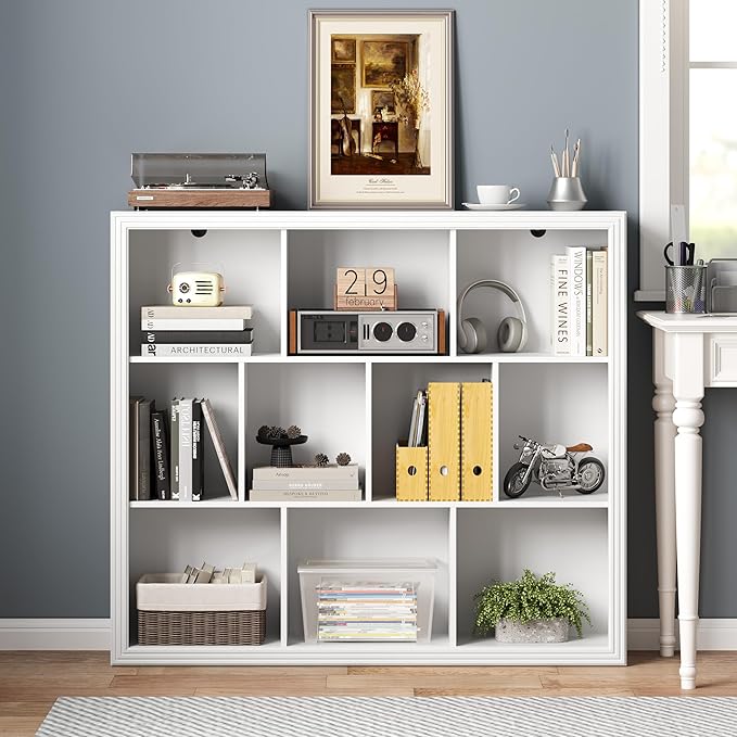 BORNOON Book Shelf with 10-Cube, 43” Wide Bookshelf with Anti-Tip Device - Image 3