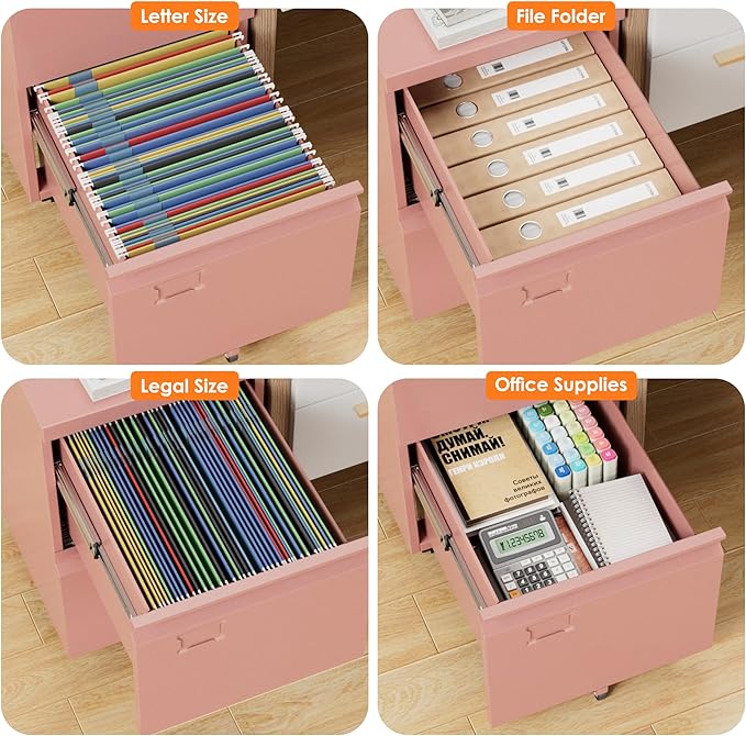 SUXXAN 2 Drawer Mobile File Cabinet - Image 6