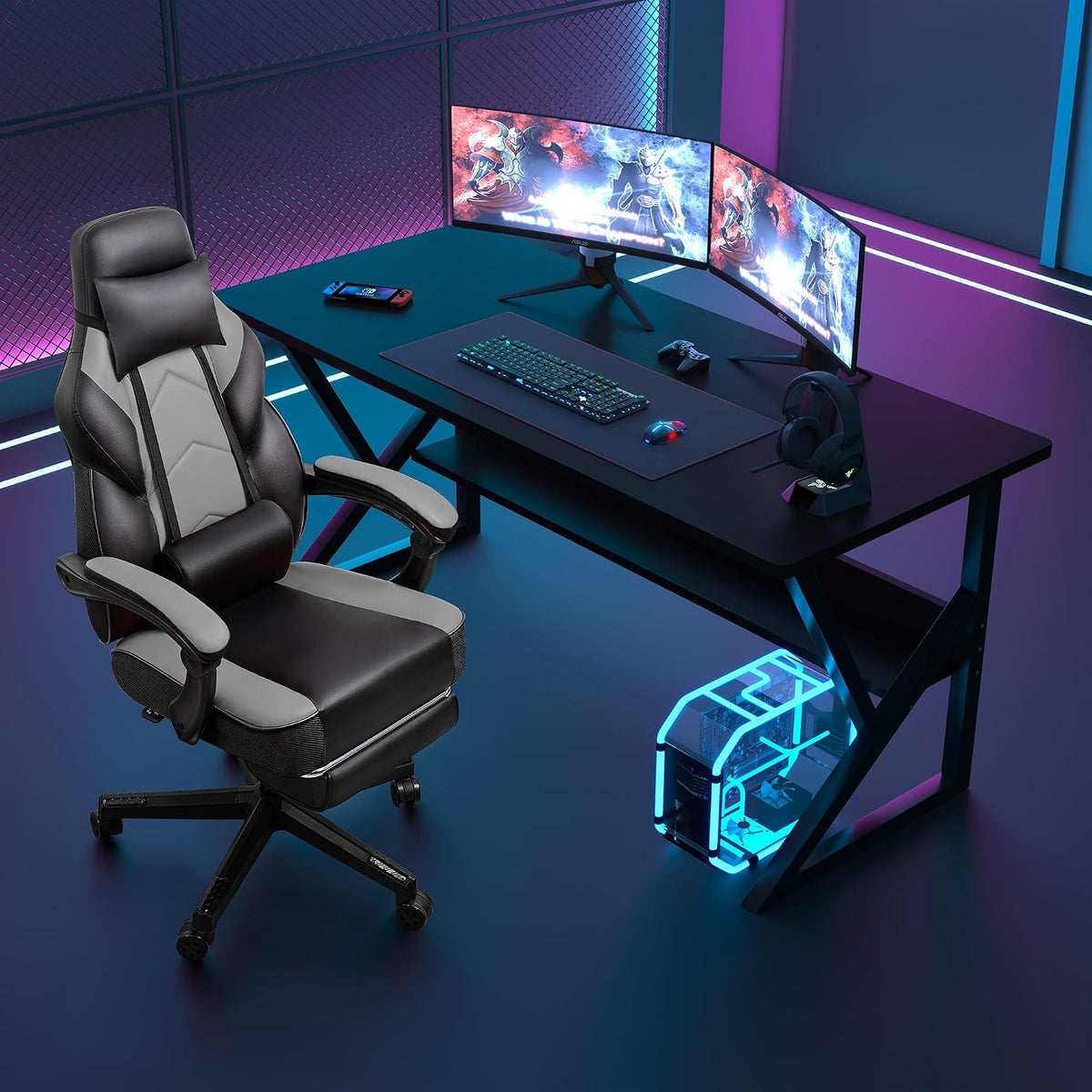 DL-win Gaming Chairs for Adults, Computer Chair with Footrest and High Back, ...