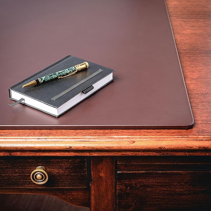 Dacasso 20" x 16" Brown Leatherette Luxury Conference Pad - Image 6