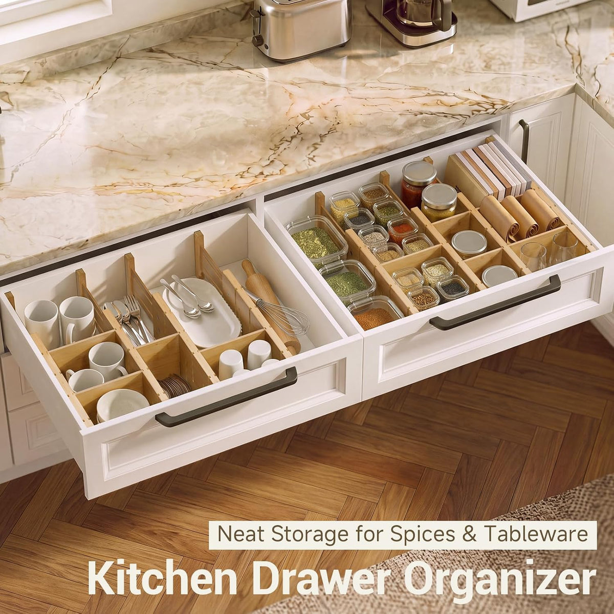Deep Drawer Dividers For Clothes,Expandable Drawer Organizer (6, Short)