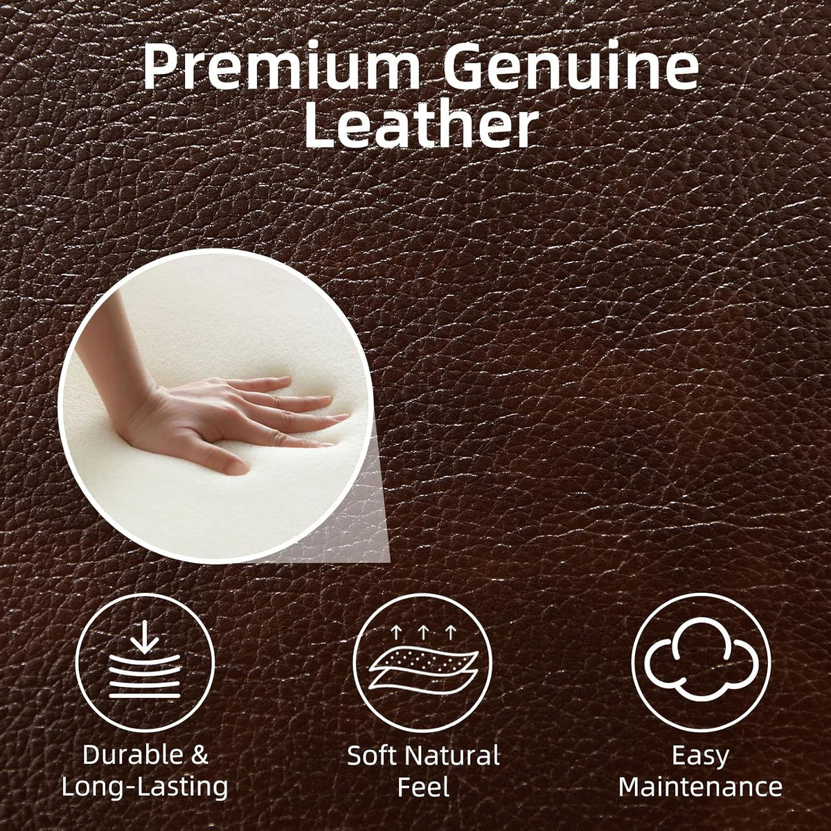 CANMOV Genuine Leather L-Shaped Power Recliner Sectional Corner Sofa