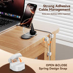 Yocice 6Pack Rotatable Cord Organizer, Spring Cable Clips Desk Cable Management - Image 3