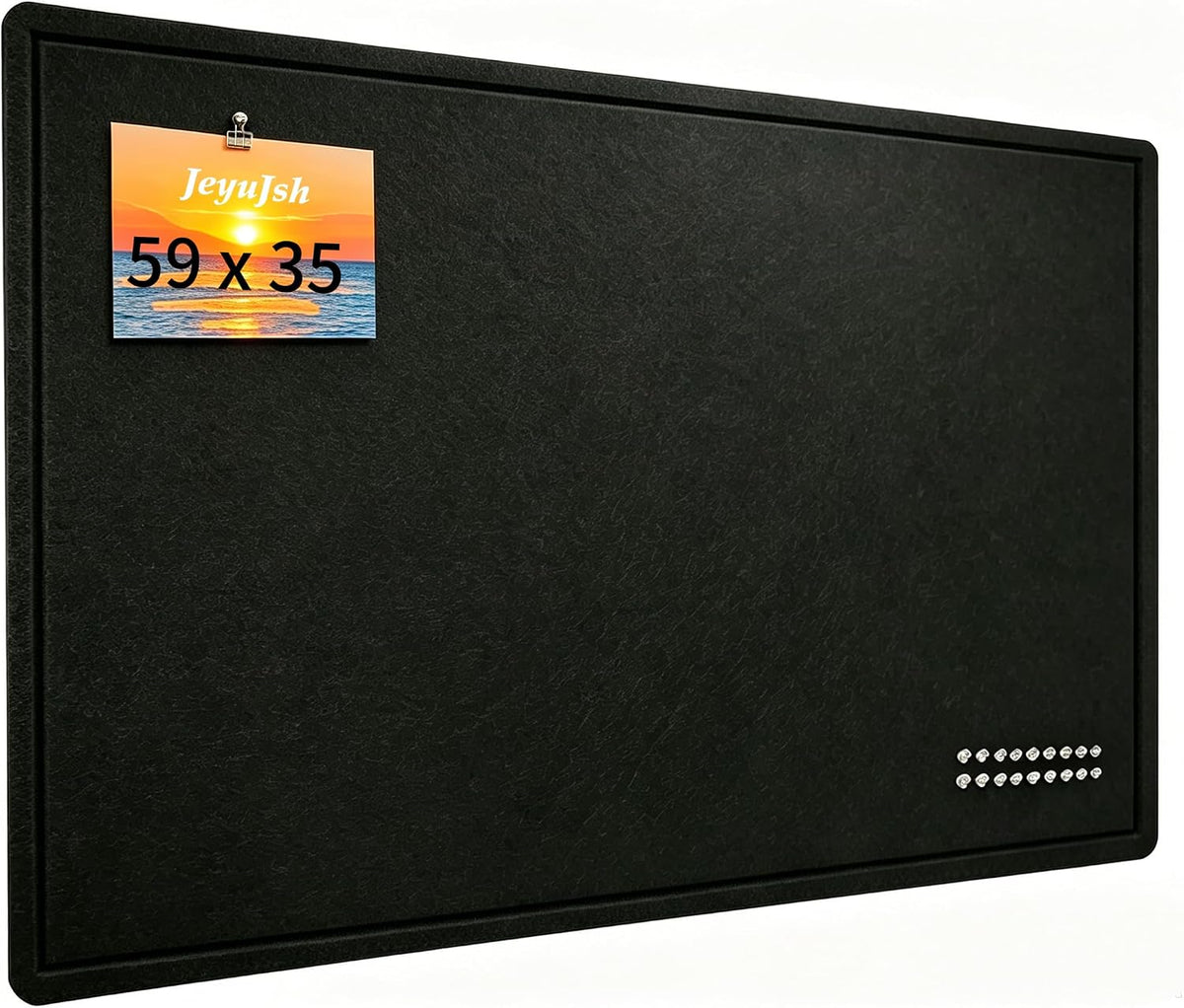 Felt Bulletin Board 59'' x 35'', Black Felt Pin Boards for Walls