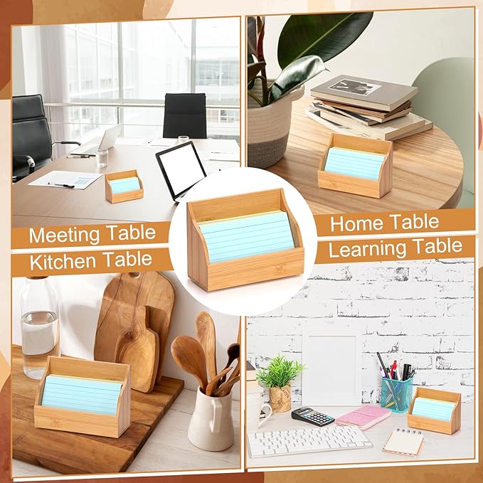 SHIQIKEJIPTY 2 Pack Index Card Holder 3X5 Inch Wood Index Card Box - Image 4