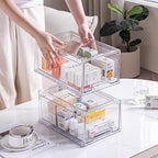 Sgoostood 2 Pack Stackable Organizer Drawers, Transparent Drawer in Home by sgoostood