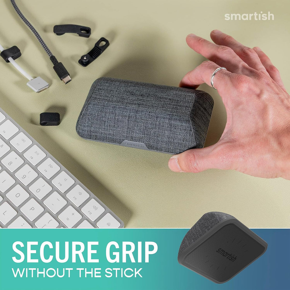 Smartish Magnetic Cord Holder, Bigger Cable Wrangler, Office Desk Organizer