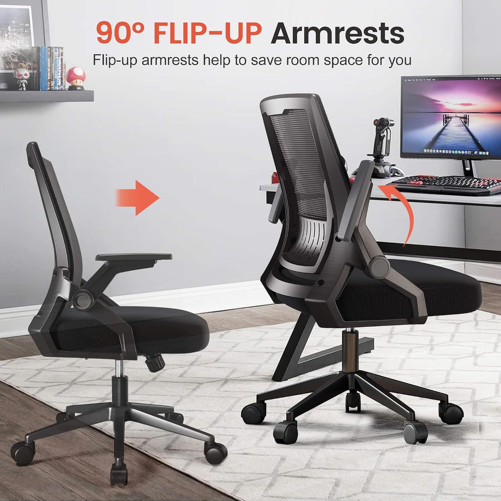 gtplayer ergonomic office chair with flip-up armrests executive, close-up detail