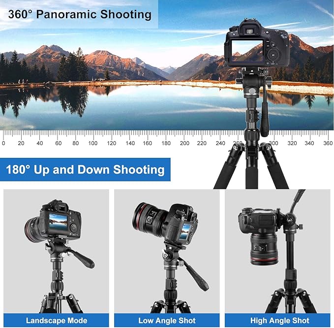 PULUZ 64"/164cm Video Tripod, Metal Camera Tripod - Image 4