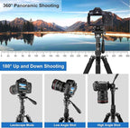 PULUZ 64"/164cm Video Tripod, Metal Camera Tripod - Image 4