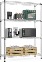 M MZG 1000 lbs 4Tier Shelf Metal Storage Shelves Wire Rack Closet Organizers