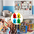 FYSUIMU 4Pcs Back to School Wood Bookends Non Skid Book Stoppers Colorful Crayon Shape Wooden Book Stands for Heavy Books Home Office School Library