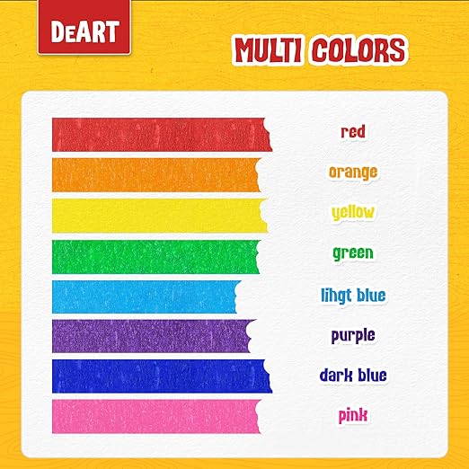 8x Colored Masking Tape, 33 Ft x 1 inch Colored Painters Tape - Image 8