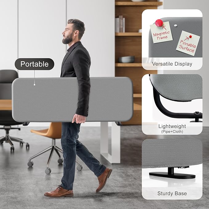 DECOLAB Desk Dividers, Portable Table Partition Screen Panel - Image 4
