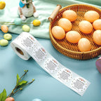 Fulmoon 2 Inch 500 Pcs Farmers Fresh Eggs Stickers Paper Market Egg Handling Stickers for Easter Unwashed Egg Labels Creative Easter Decoration Gifts (White)