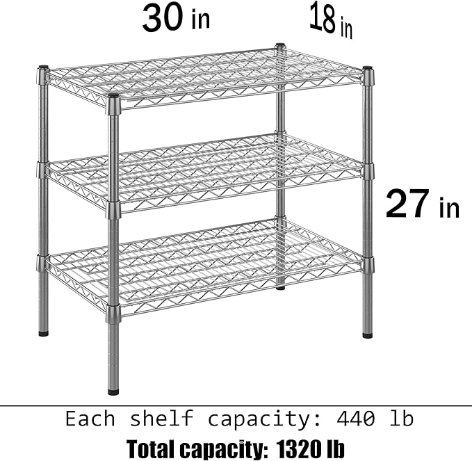 Regal Altair 18" Deep x 30" Wide x 27" Height Wire Shelving Kit | 3-Tier | NSF - Image 3