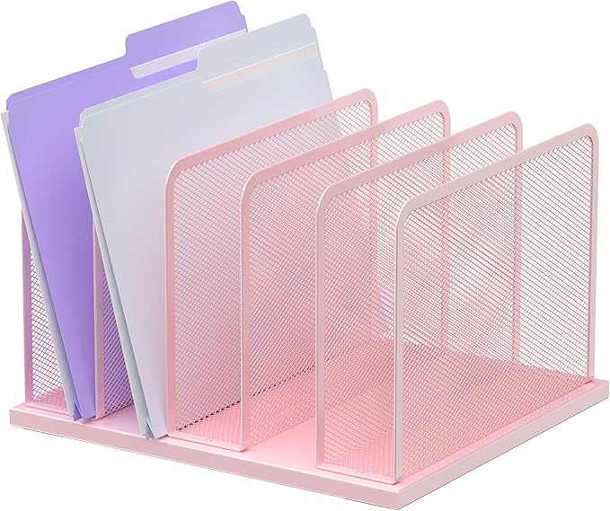 Kuntine.B Desk File Organizer Upright Mesh Desktop Organizer File Sorter Office by KuntineB