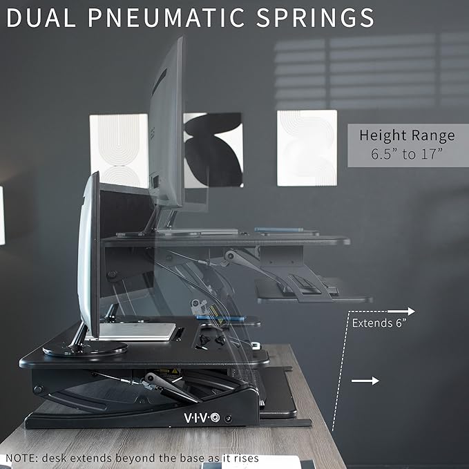 VIVO 48 inch Height Adjustable Large Stand Up Desk Converter, V Series - Image 5