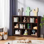 Cozy Castle Brown Bookshelf, 3-Tier Open Shelf Bookcase, 10 Cube Storage - Image 7