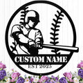Personalized Baseball Metal Sign, Custom Baseball Signs Wall Art, Custom Name by HengMeiZiK