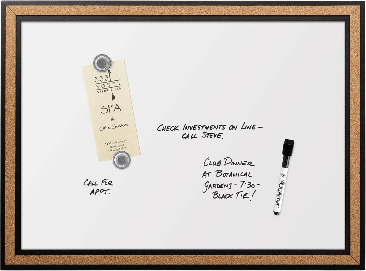 Quartet Dry-Erase Board/Whiteboard, 17"x23", Magnetic, Cork Frame (...