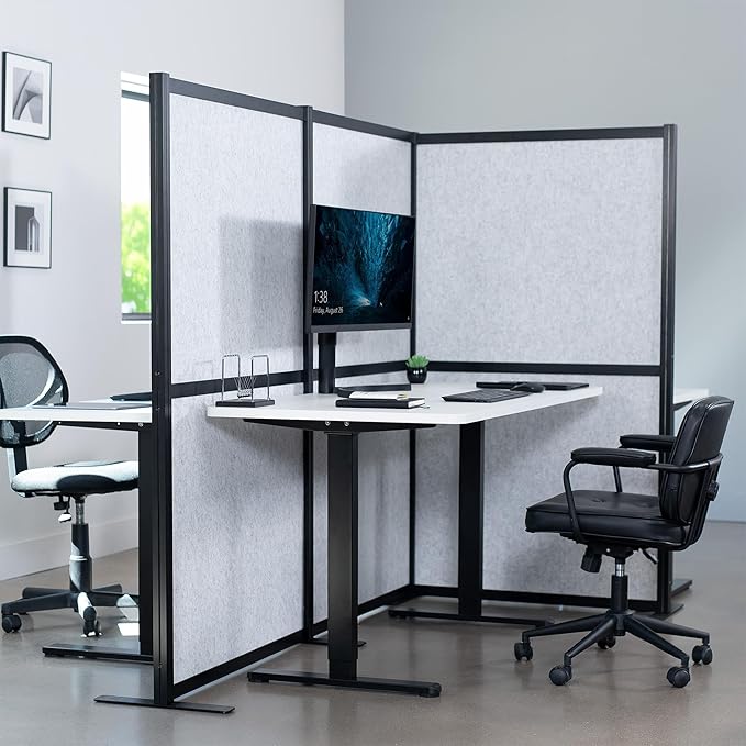 VIVO L-Shape Modular Corner Wall System, 3 Panels, Modern Professional Office - Image 2