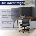 KERRAM Desk Privacy Panel 24 x 24 Inch, Sound Absorbing & Proof Desk Divider - Image 4