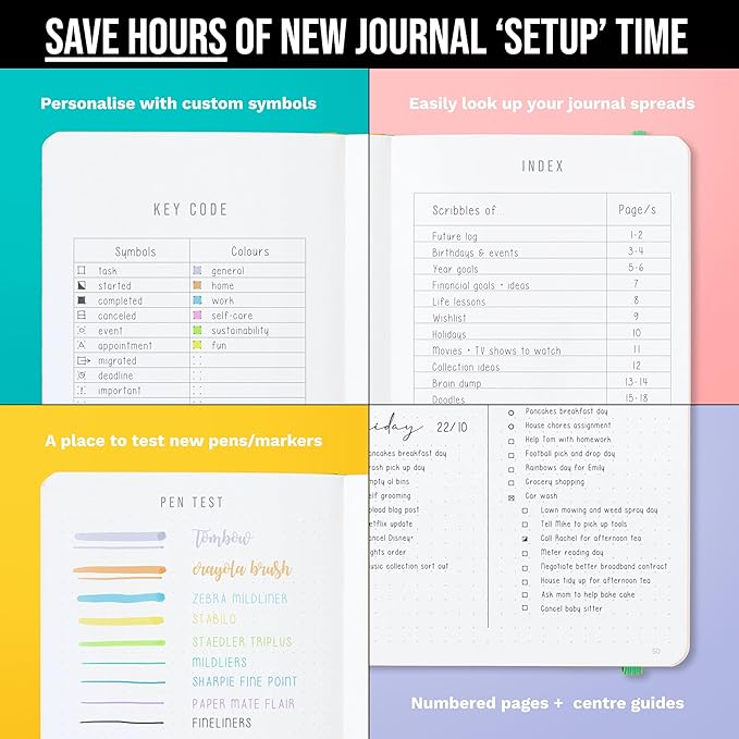 Bullet Dotted Journal Dot Grid Notebook | A5 Daily Journaling Notebooks - Image 5