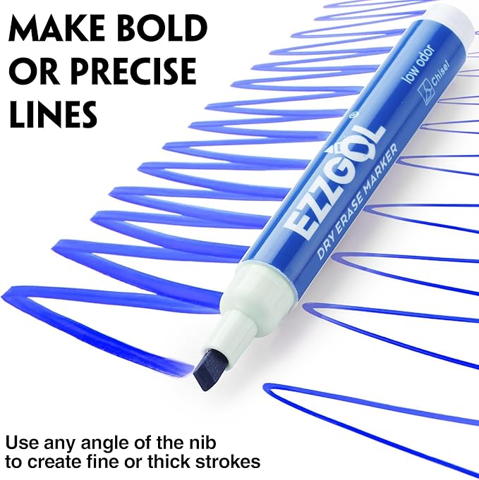 Ezzgol Dry Erase Markers Bulk, 72 Pack Basic Multi-color Red Blue Black Green - Image 3