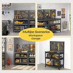 10 Sets Storage Shelves with Pegboard, Heavy Duty Garage Shelving Units and - Image 7