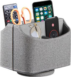 PUSU Leather 360°Rotatable Remote Control Holder, Nightstand TV Remote Caddy by PUSU